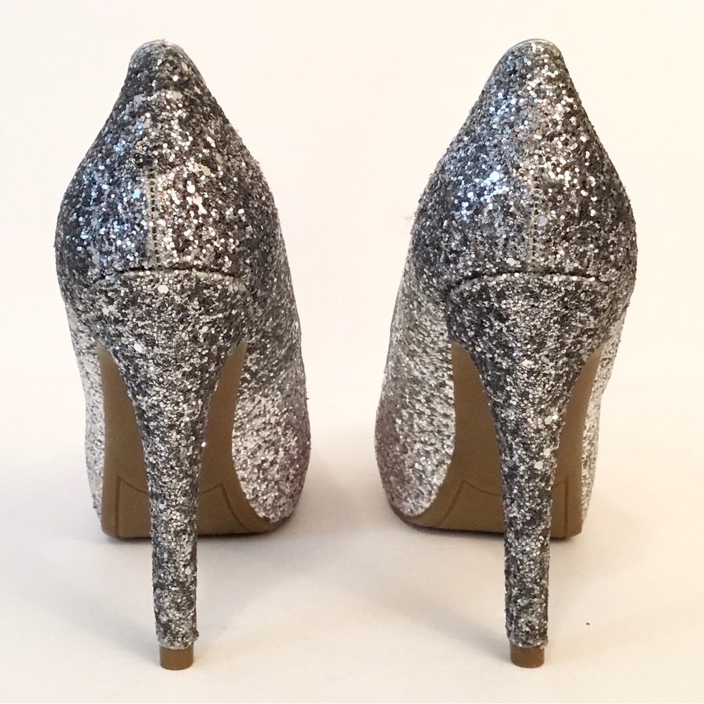 Marc Fisher “Harpley” Glitter Peep Toe Platform Pump - Picture 7 of 13